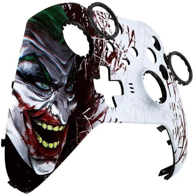 Alt view image 5 of 7 - Clown HAHAHA Replacement Faceplate Cover for Xbox One Elite Controller Series 2 (Model 1797), Soft Touch Front Housing Shell Case & Accent Rings for Xbox Elite Series 2 Core Controller @