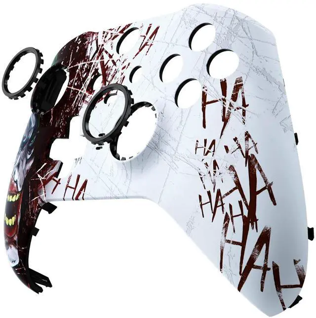 Alt view image 7 of 7 - Clown HAHAHA Replacement Faceplate Cover for Xbox One Elite Controller Series 2 (Model 1797), Soft Touch Front Housing Shell Case & Accent Rings for Xbox Elite Series 2 Core Controller @