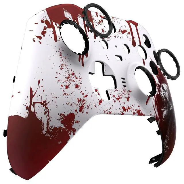 Alt view image 7 of 7 - Blood Zombie Replacement Faceplate Cover for Xbox One Elite Controller Series 2 (Model 1797), Soft Touch Front Housing Shell Case & Accent Rings for Xbox Elite Series 2 Core Controller @