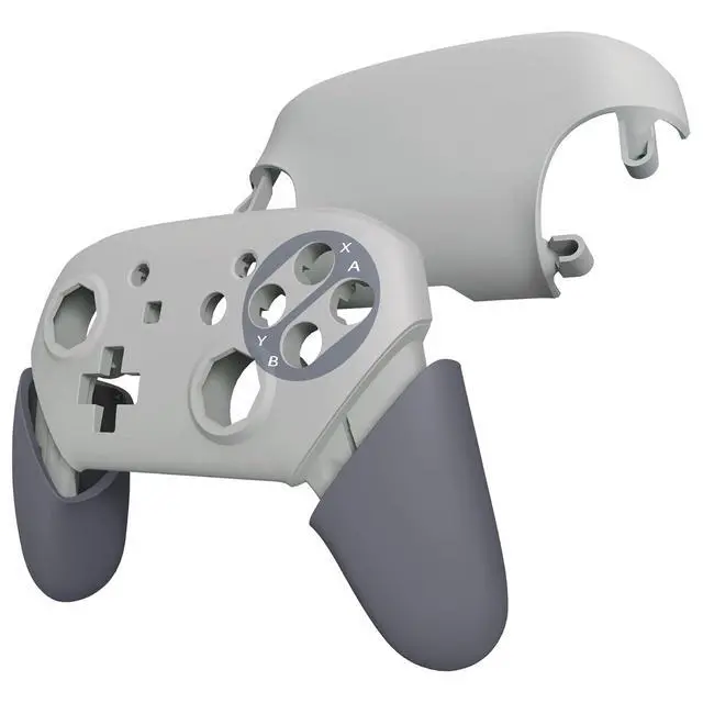 Alt view image 3 of 7 - SFC SNES Classic EU Style Faceplate Backplate Handles Cover, Octagonal Gated Sticks Design DIY Replacement Grip Housing Shell for Nintendo Switch Pro Controller - Controller NOT Included @