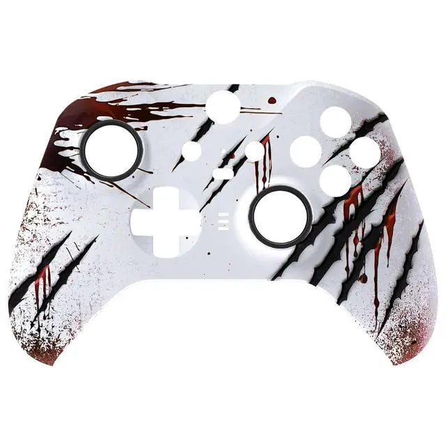 Alt view image 3 of 7 - Wild Attack Replacement Faceplate Cover for Xbox One Elite Controller Series 2 (Model 1797), Soft Touch Front Housing Shell Case & Accent Rings for Xbox Elite Series 2 Core Controller @