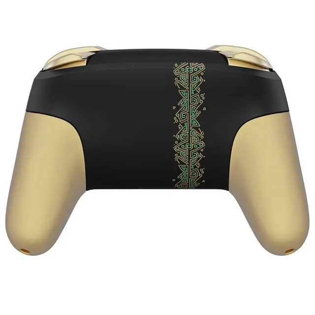 Alt view image 5 of 7 - Faceplate Backplate Handles Cover, Glow in Dark - Totem of Kingdom Black Octagonal Gated Sticks Design DIY Replacement Grip Housing Shell for Nintendo Switch Pro Controller - No Controller @