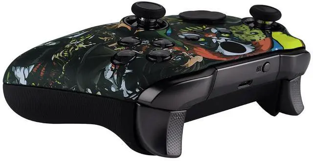 Alt view image 7 of 7 - Scary Party Patterned Faceplate Cover, Soft Touch Front Housing Shell Case Replacement Kit for Xbox One Elite Series 2, Xbox Elite 2 Core Controller Model 1797 - Accent Rings Included @