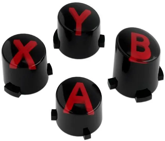 Alt view image 4 of 7 - ABXY Buttons for Xbox Series X & S Controller, Three-Tone Black & Clear with Carmine Red Classic Symbols Replacement Action Buttons for Xbox One S/X, Elite Series 2 & 1 Wireless Controller @