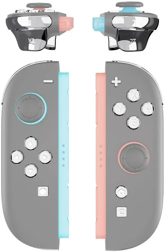 Main image of DIY Replacement Full Set Buttons for Joycon 2, Custom ABXY Direction Keys Dpad + - C Home Capture Release L R ZR ZL Trigger Buttons for Nintendo Switch 2 Controller - Chrome Silver @