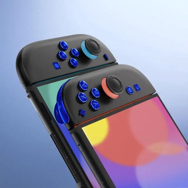 Alt view image 5 of 7 - DIY Replacement Full Set Buttons for Joycon 2, Custom ABXY Direction Keys Dpad + - C Home Capture Release L R ZR ZL Trigger Buttons for Nintendo Switch 2 Controller - Chrome Blue @