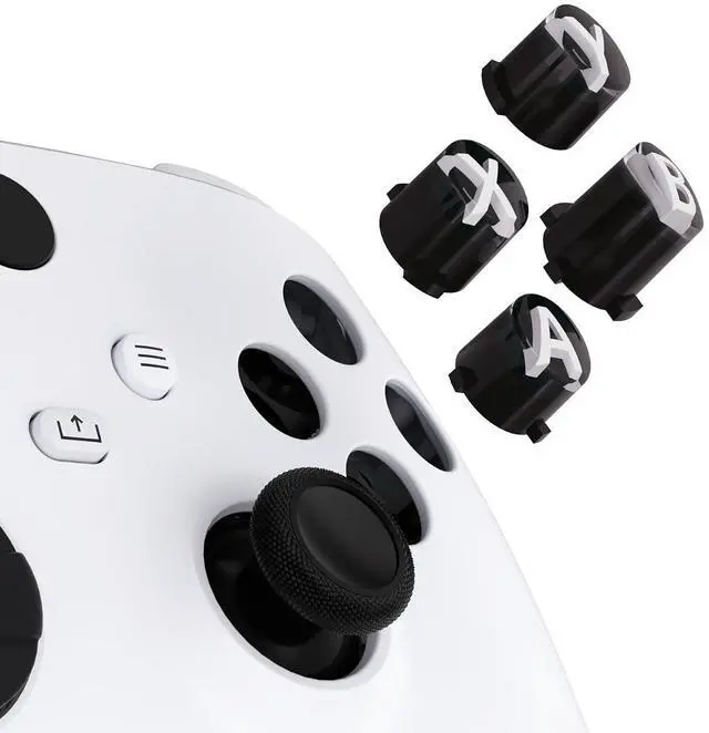Main image of ABXY Buttons for Xbox Series X & S Controller, Three-Tone Black & Clear with White Classic Symbols Action Keys Replacement Buttons for Xbox One S/X, Elite Series 2 & 1 Wireless Controller @