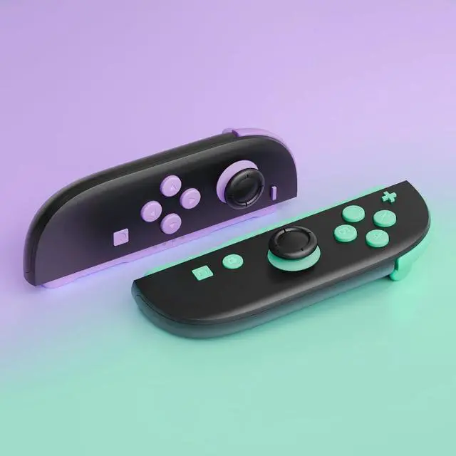 Alt view image 4 of 7 - DIY Replacement Full Set Buttons for Joycon 2, Custom ABXY Direction Keys Dpad + - C Home Capture Release L R ZR ZL Trigger Buttons for Nintendo Switch 2 Controller - Purple & Green @