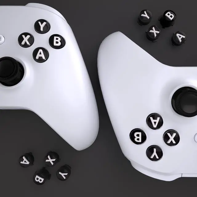 Alt view image 6 of 7 - ABXY Buttons for Xbox Series X & S Controller, Three-Tone Black & Clear with White Classic Symbols Action Keys Replacement Buttons for Xbox One S/X, Elite Series 2 & 1 Wireless Controller @