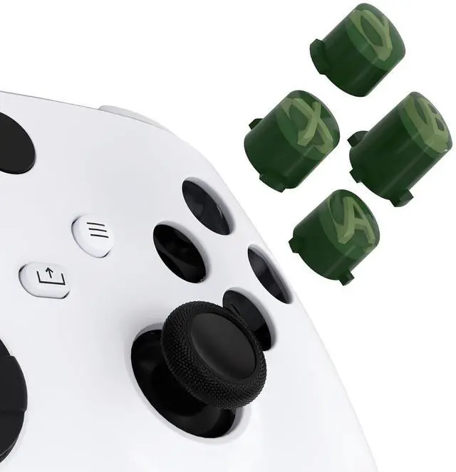 Main image of ABXY Buttons for Xbox Core Wireless Controller, Three-Tone Deep Pine Green & Clear & Bamboo Green Classic Symbols Action Buttons Replacement Prats for Xbox One S/X, Elite Series 2 Core & 1 @