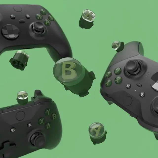 Alt view image 5 of 7 - ABXY Buttons for Xbox Core Wireless Controller, Three-Tone Deep Pine Green & Clear & Bamboo Green Classic Symbols Action Buttons Replacement Prats for Xbox One S/X, Elite Series 2 Core & 1 @
