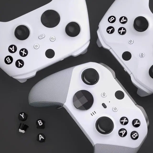 Alt view image 7 of 7 - ABXY Buttons for Xbox Series X & S Controller, Three-Tone Black & Clear with White Classic Symbols Action Keys Replacement Buttons for Xbox One S/X, Elite Series 2 & 1 Wireless Controller @