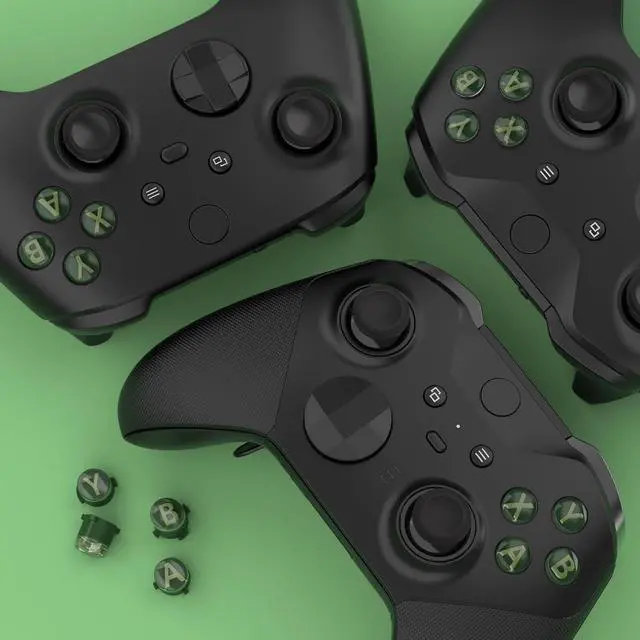Alt view image 6 of 7 - ABXY Buttons for Xbox Core Wireless Controller, Three-Tone Deep Pine Green & Clear & Bamboo Green Classic Symbols Action Buttons Replacement Prats for Xbox One S/X, Elite Series 2 Core & 1 @