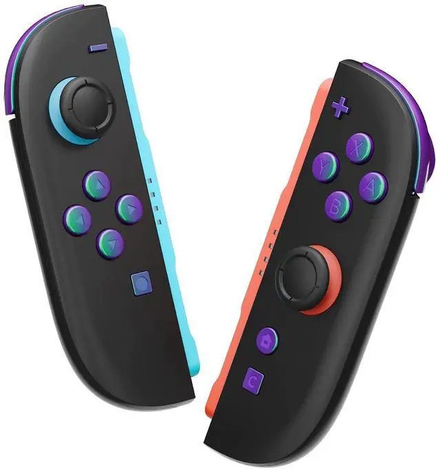 Alt view image 7 of 7 - DIY Replacement Full Set Buttons for Joycon 2, Custom ABXY Direction Keys Dpad + - C Home Capture Release L R ZR ZL Trigger Buttons for Nintendo Switch 2 Controller- Chameleon Green Purple @