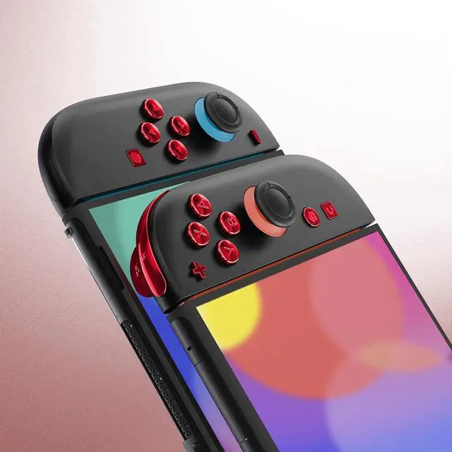 Alt view image 5 of 7 - DIY Replacement Full Set Buttons for Joycon 2, Custom ABXY Direction Keys Dpad + - C Home Capture Release L R ZR ZL Trigger Buttons for Nintendo Switch 2 Controller - Chrome Red @