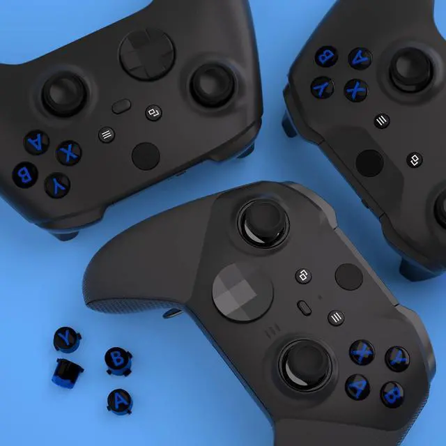 Alt view image 7 of 7 - ABXY Buttons for Xbox Series X & S Controller, Three-Tone Black & Clear with Blue Classic Symbols Action Keys Replacement Buttons for Xbox One S/X, Elite Series 2 & 1 Wireless Controller @
