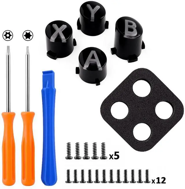Alt view image 2 of 7 - ABXY Buttons for Xbox Series X & S Controller, Three-Tone Black & Clear with Classic Gray Classic Symbols Replacement Action Button for Xbox One S/X, Elite Series 2 & 1 Wireless Controller @