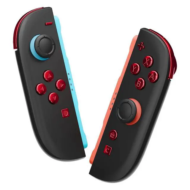 Alt view image 7 of 7 - DIY Replacement Full Set Buttons for Joycon 2, Custom ABXY Direction Keys Dpad + - C Home Capture Release L R ZR ZL Trigger Buttons for Nintendo Switch 2 Controller - Chrome Red @