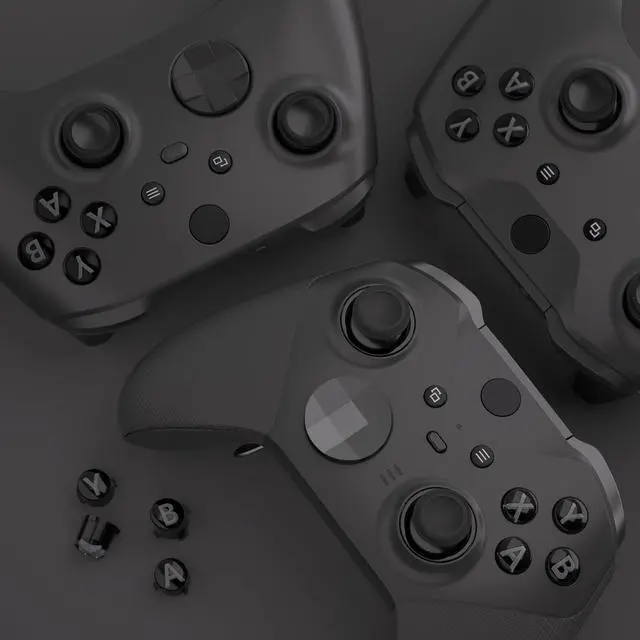 Alt view image 7 of 7 - ABXY Buttons for Xbox Series X & S Controller, Three-Tone Black & Clear with Classic Gray Classic Symbols Replacement Action Button for Xbox One S/X, Elite Series 2 & 1 Wireless Controller @