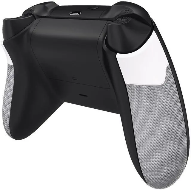 Main image of White & Gray Performance Rubberized Grips Replacement Back Panels for Xbox Series X/S Controller, Non-Slip Diamond Texture Side Rails Handles for Xbox Core - Controller NOT Included @