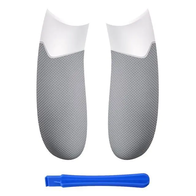 Alt view image 3 of 7 - White & Gray Performance Rubberized Grips Replacement Back Panels for Xbox Series X/S Controller, Non-Slip Diamond Texture Side Rails Handles for Xbox Core - Controller NOT Included @