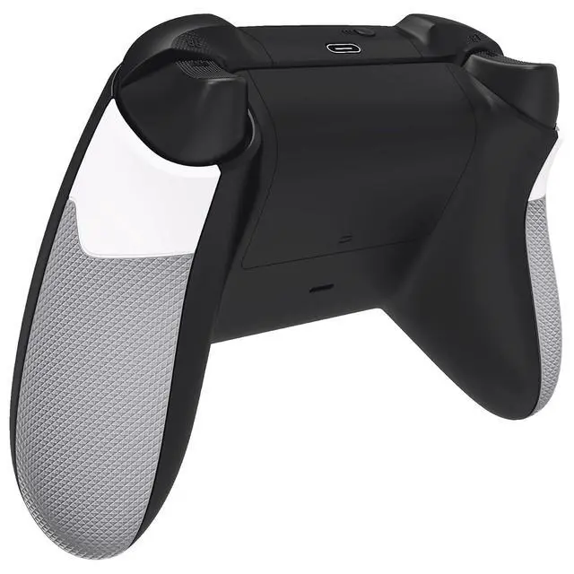 Alt view image 4 of 7 - White & Gray Performance Rubberized Grips Replacement Back Panels for Xbox Series X/S Controller, Non-Slip Diamond Texture Side Rails Handles for Xbox Core - Controller NOT Included @