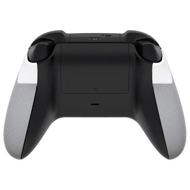 Alt view image 5 of 7 - White & Gray Performance Rubberized Grips Replacement Back Panels for Xbox Series X/S Controller, Non-Slip Diamond Texture Side Rails Handles for Xbox Core - Controller NOT Included @