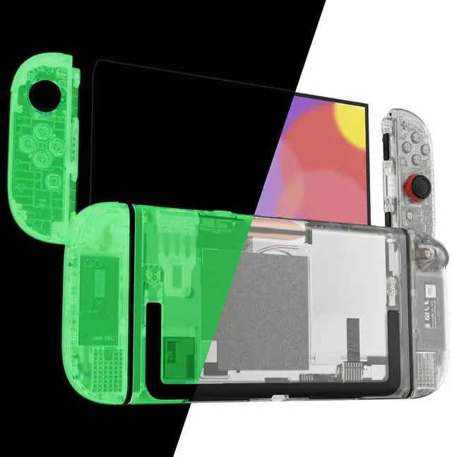 Alt view image 5 of 7 - DIY Replacement Shell Buttons for Nintendo Switch 2, Full Set Rear Back Plate Controller Housing with Buttons for Switch 2 Handheld Console & Joycon 2 - Deluxe Version-Glow in Dark-Green @