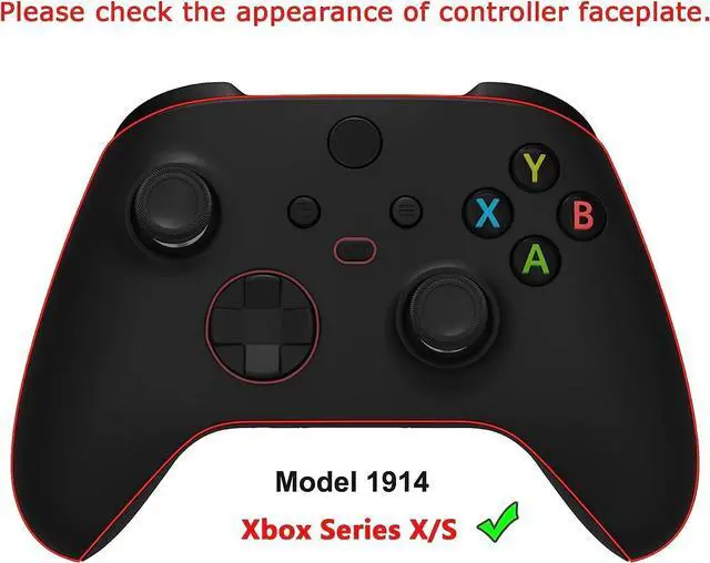 Alt view image 2 of 6 - ASR Version Redesigned Shell for Xbox Core Wireless Controller - Performance Rubberized Grip, Anti Sticks Rubbing Rings - Custom Faceplate for Xbox Series X & S Controller - Blue @