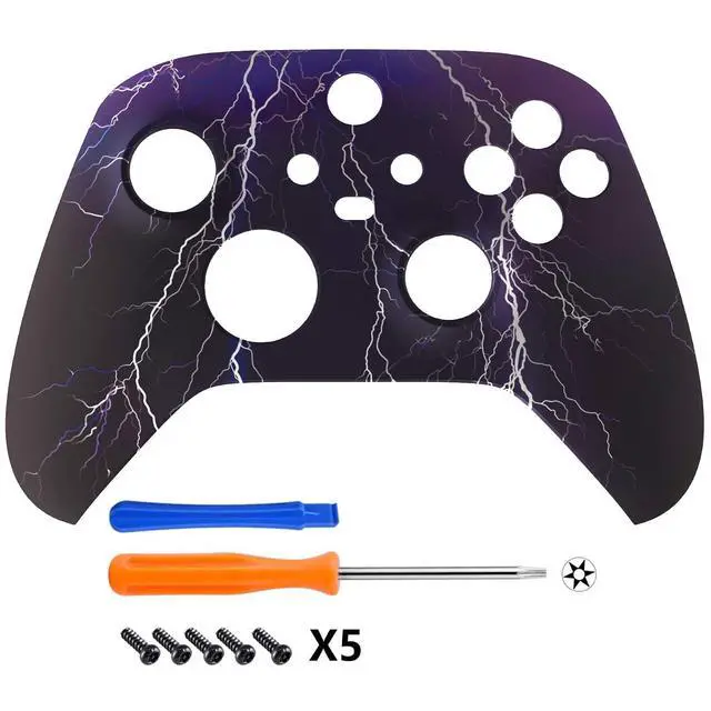 Alt view image 3 of 7 - Soft Touch Purple Storm Front Housing Shell Case for Xbox Series X & Xbox Series S Controller Custom Accessories - Controller NOT Included @