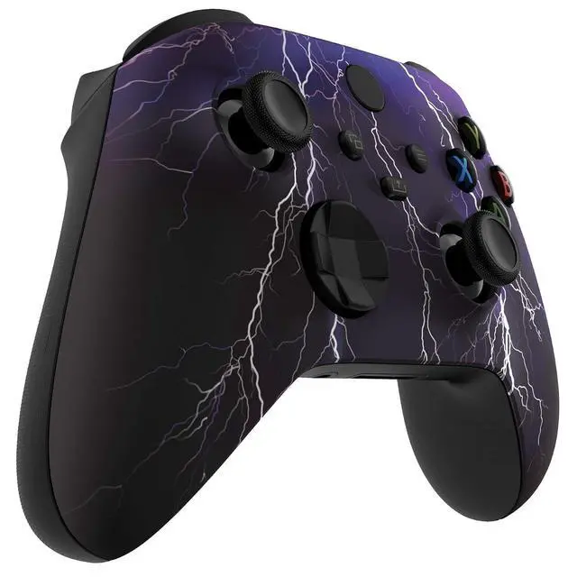 Alt view image 4 of 7 - Soft Touch Purple Storm Front Housing Shell Case for Xbox Series X & Xbox Series S Controller Custom Accessories - Controller NOT Included @