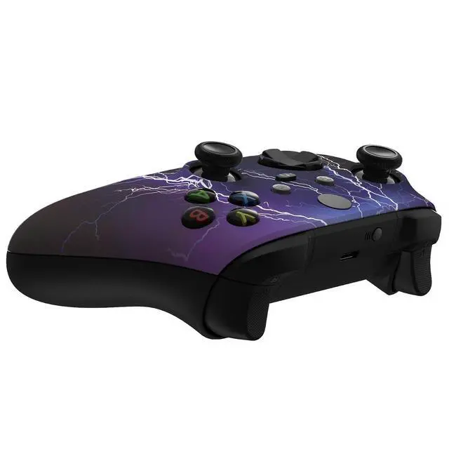 Alt view image 6 of 7 - Soft Touch Purple Storm Front Housing Shell Case for Xbox Series X & Xbox Series S Controller Custom Accessories - Controller NOT Included @