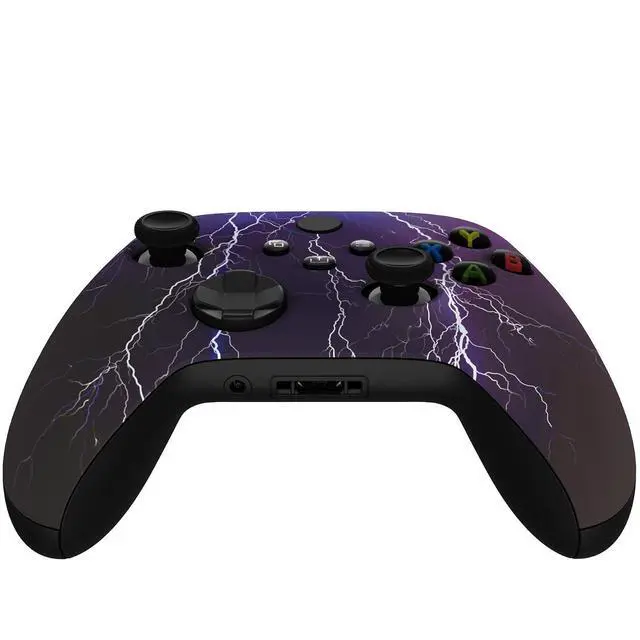Alt view image 7 of 7 - Soft Touch Purple Storm Front Housing Shell Case for Xbox Series X & Xbox Series S Controller Custom Accessories - Controller NOT Included @