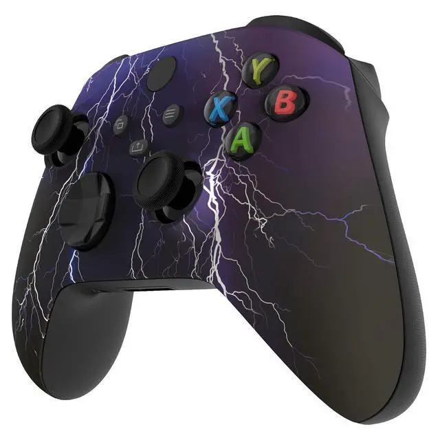 Alt view image 5 of 7 - Soft Touch Purple Storm Front Housing Shell Case for Xbox Series X & Xbox Series S Controller Custom Accessories - Controller NOT Included @