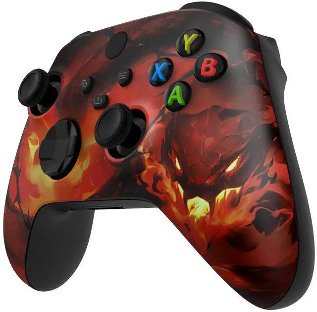 Alt view image 7 of 7 - Custom Shell for Xbox Series X & S Controller - Revitalize Your Game - Purgatory Fire Serpent Replacement Accessories Front Housing Cover for Xbox Core Controller - No Control @