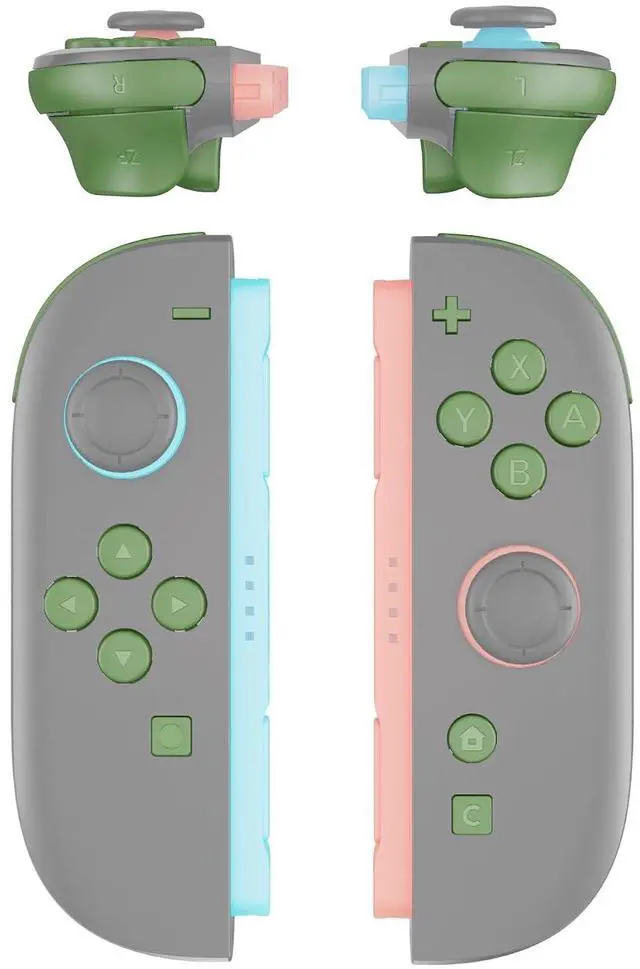 Main image of DIY Replacement Full Set Buttons for Joycon 2, Custom ABXY Direction Keys Dpad + - C Home Capture Release L R ZR ZL Trigger Buttons for Nintendo Switch 2 Controller - Matcha Green @