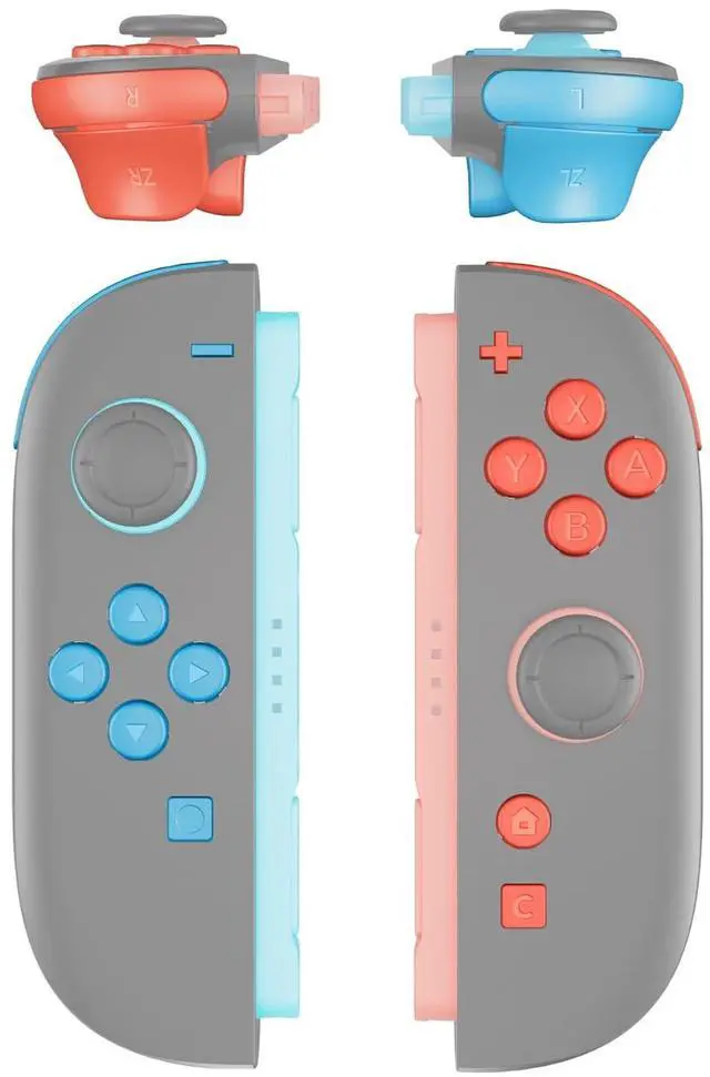 Main image of DIY Replacement Full Set Buttons for Joycon 2, Custom ABXY Direction Keys Dpad + - C Home Capture Release L R ZR ZL Trigger Buttons for Nintendo Switch 2 Controller - Blue & Orange @