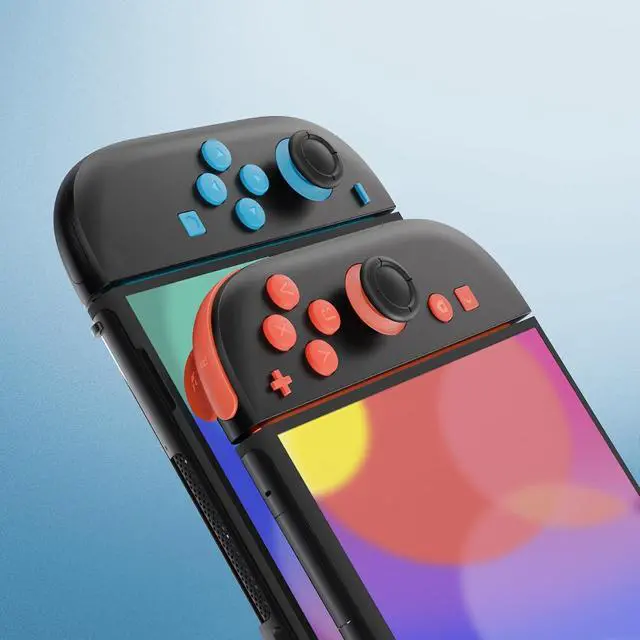 Alt view image 5 of 7 - DIY Replacement Full Set Buttons for Joycon 2, Custom ABXY Direction Keys Dpad + - C Home Capture Release L R ZR ZL Trigger Buttons for Nintendo Switch 2 Controller - Blue & Orange @