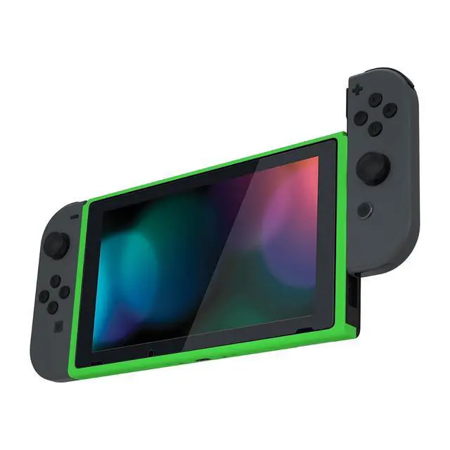 Alt view image 3 of 7 - Green DIY Housing Shell for Nintendo Switch Console, Replacement Faceplate Front Frame for Nintendo Switch Console with Volume Up Down Power Buttons @