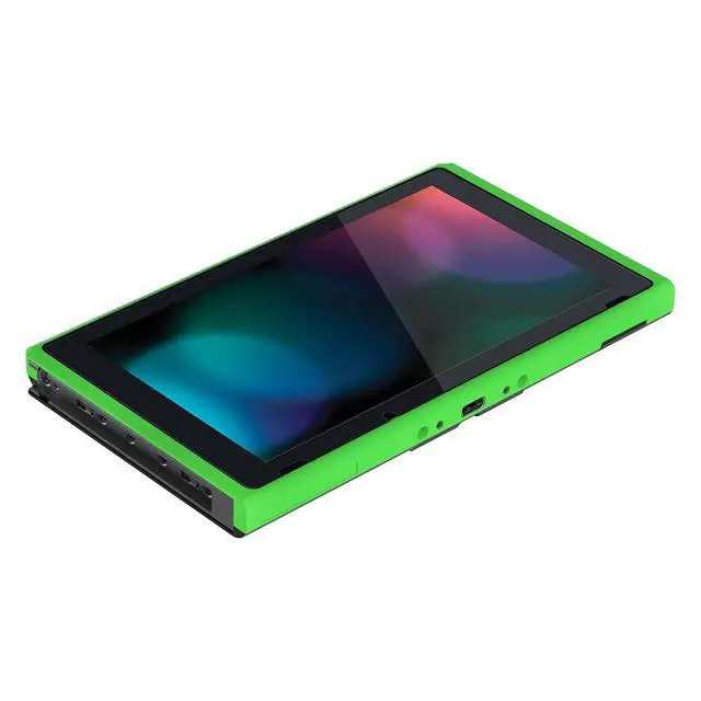 Alt view image 4 of 7 - Green DIY Housing Shell for Nintendo Switch Console, Replacement Faceplate Front Frame for Nintendo Switch Console with Volume Up Down Power Buttons @