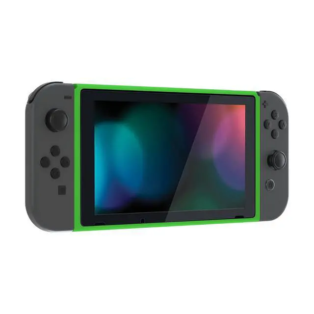 Alt view image 6 of 7 - Green DIY Housing Shell for Nintendo Switch Console, Replacement Faceplate Front Frame for Nintendo Switch Console with Volume Up Down Power Buttons @