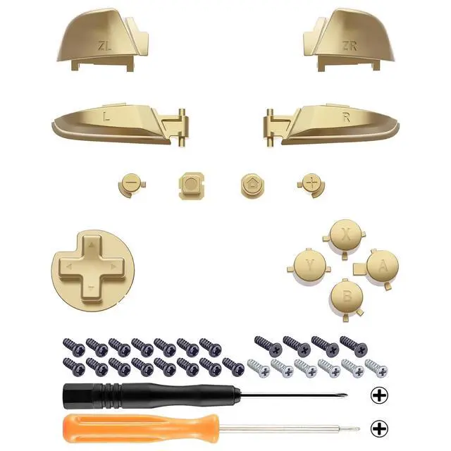 Alt view image 3 of 5 - Metallic Champagne Gold Repair ABXY D-pad ZR ZL L R Keys for Nintendo Switch Pro Controller, DIY Replacement Full Set Buttons for Nintendo Switch Pro Controller - Controller NOT Included @