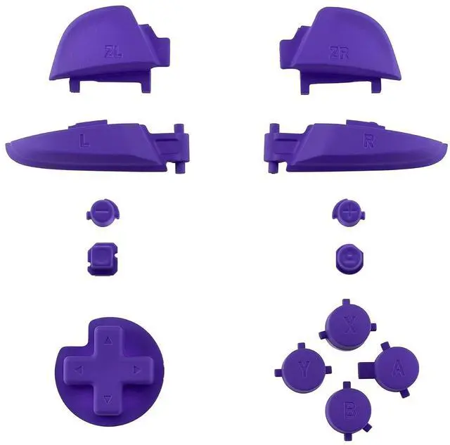 Main image of Purple Repair ABXY D-pad ZR ZL L R Keys for Nintendo Switch Pro Controller, Glossy DIY Replacement Full Set Buttons with Tools for Nintendo Switch Pro - Controller NOT Included @