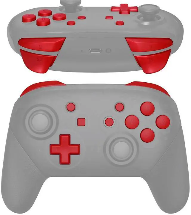 Main image of Passion Red Repair ABXY D-pad ZR ZL L R Keys for Nintendo Switch Pro Controller, DIY Replacement Full Set Buttons with Tools for Nintendo Switch Pro Controller - Controller NOT Included @