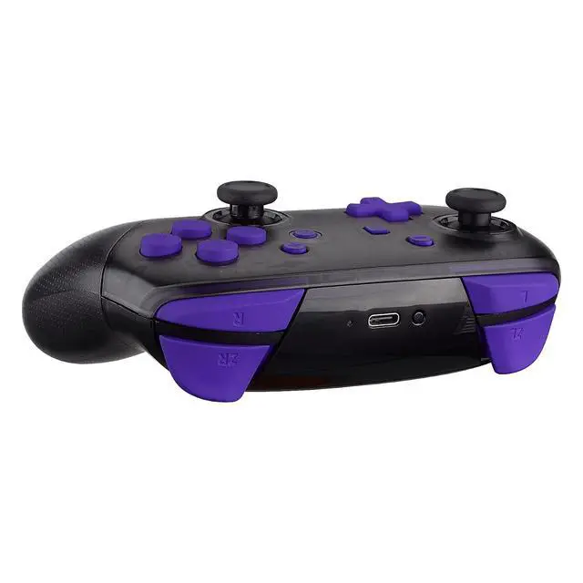 Alt view image 5 of 5 - Purple Repair ABXY D-pad ZR ZL L R Keys for Nintendo Switch Pro Controller, Glossy DIY Replacement Full Set Buttons with Tools for Nintendo Switch Pro - Controller NOT Included @