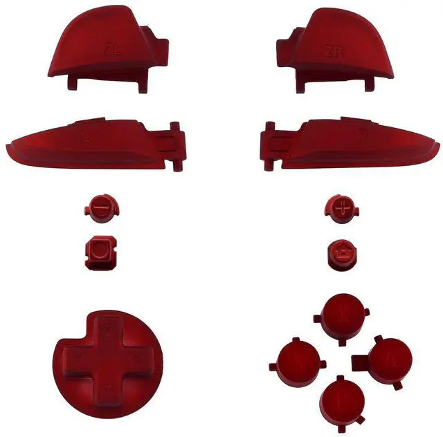 Main image of Red Repair ABXY D-pad ZR ZL L R Keys for Nintendo Switch Pro Controller, Glossy DIY Replacement Full Set Buttons with Tools for Nintendo Switch Pro - Controller NOT Included @