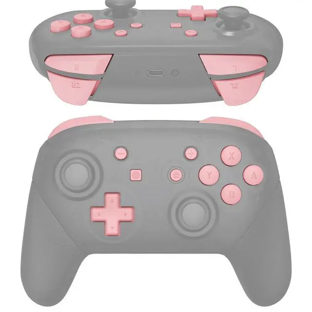 Alt view image 2 of 5 - Puffy Pink Repair ABXY D-pad ZR ZL L R Keys for Nintendo Switch Pro Controller, DIY Replacement Full Set Buttons for Nintendo Switch Pro Controller - Controller NOT Included @