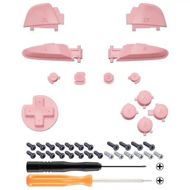Alt view image 3 of 5 - Puffy Pink Repair ABXY D-pad ZR ZL L R Keys for Nintendo Switch Pro Controller, DIY Replacement Full Set Buttons for Nintendo Switch Pro Controller - Controller NOT Included @
