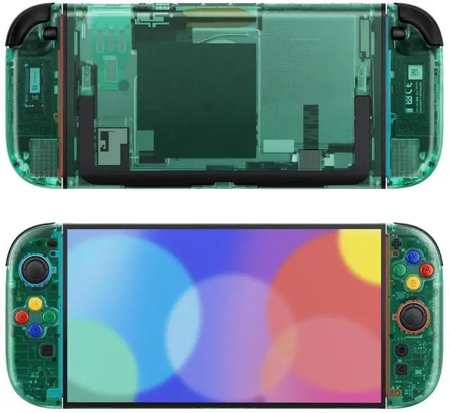 Main image of DIY Replacement Shell Buttons for Nintendo Switch 2, Custom Console Rear Back Plate + Faceplate with Decorative Strips ABXY Direction Keys for Joycon 2 - Essence Version - Emerald Green @