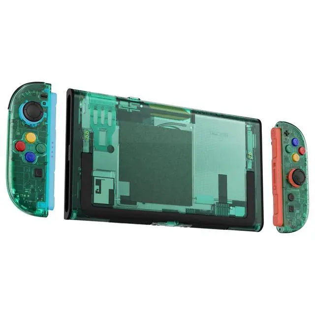 Alt view image 4 of 7 - DIY Replacement Shell Buttons for Nintendo Switch 2, Custom Console Rear Back Plate + Faceplate with Decorative Strips ABXY Direction Keys for Joycon 2 - Essence Version - Emerald Green @